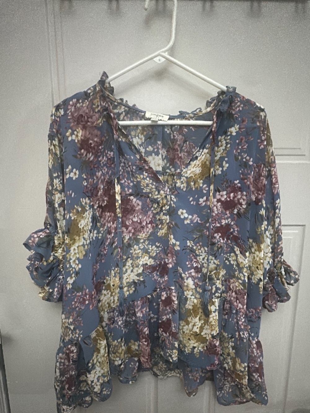 Umgee Floral Dolman Sleeve Top